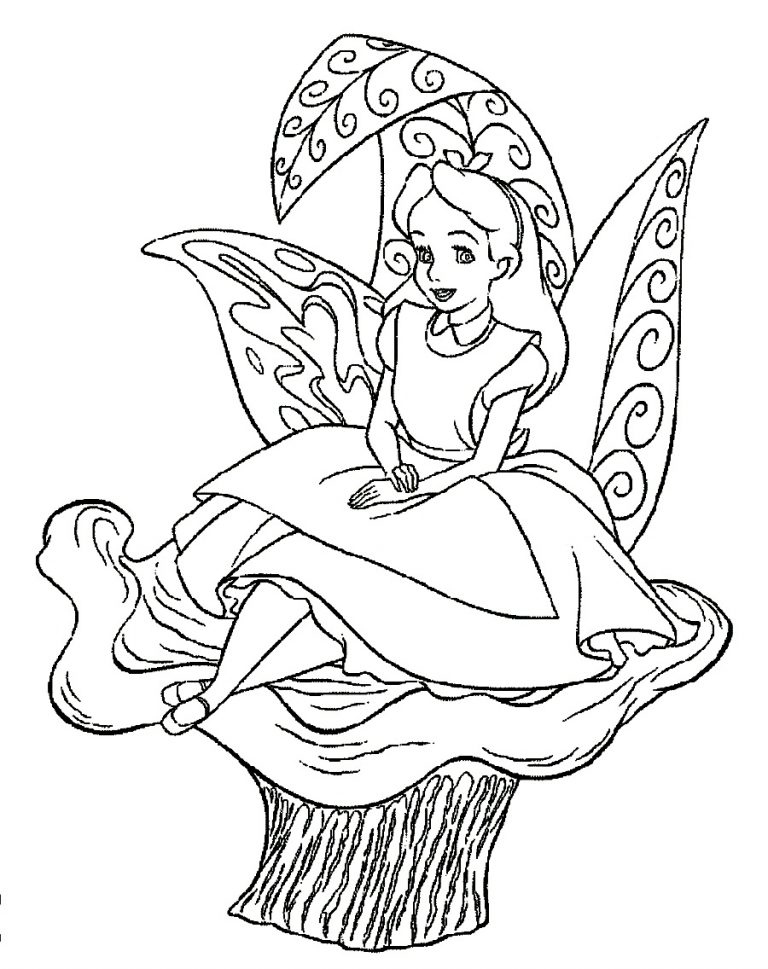 Plansa de colorat cu Alice in Tara minunilor 20 13